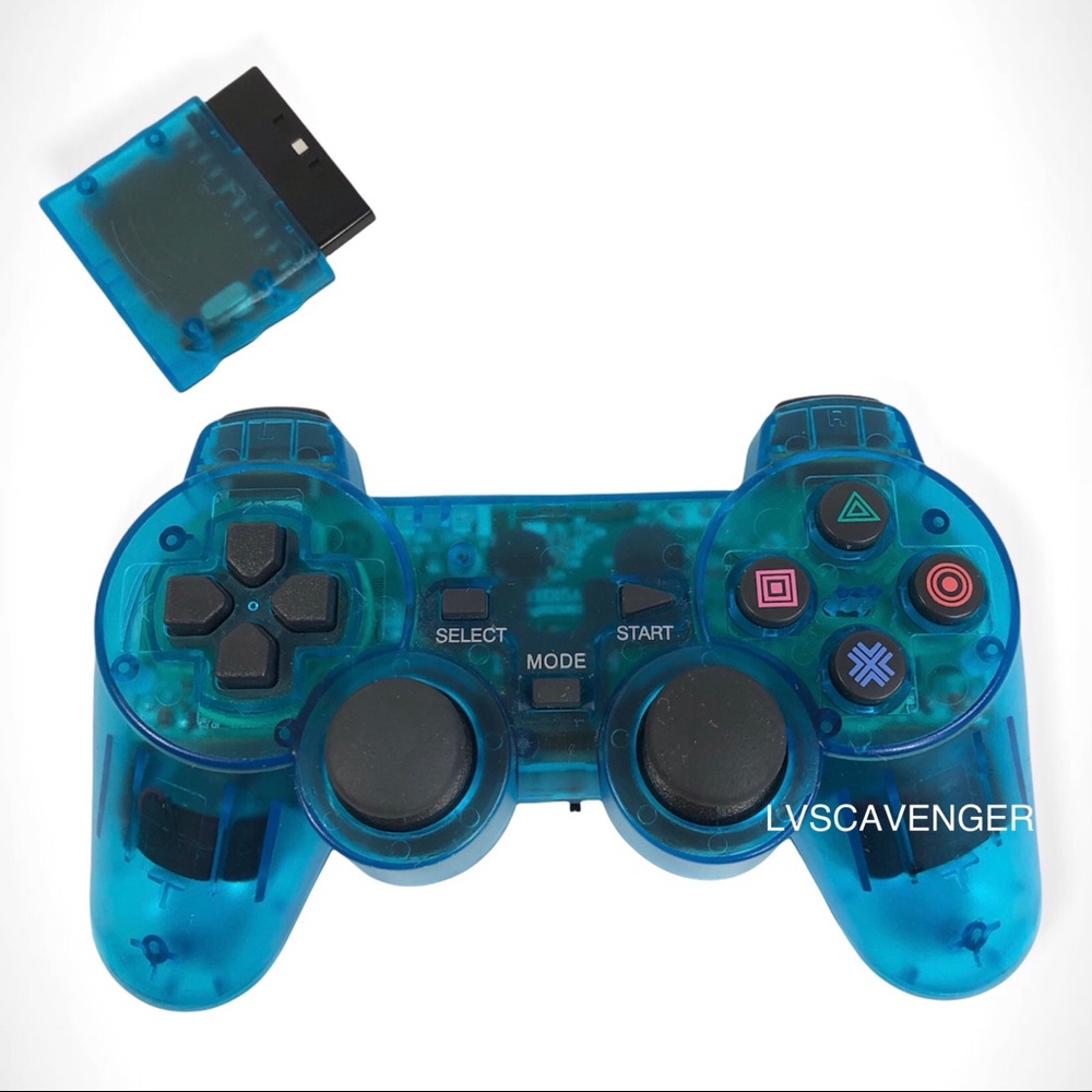 PS2 Wireless Game Controller Gamepad Joystick Bluetooth Vibrator UNTESTED.